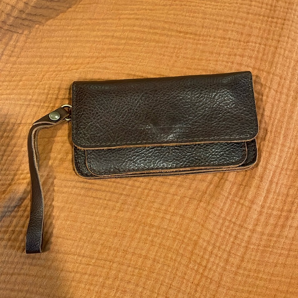 Portland Leather Lily Wristlet (used twice) & crossbody strap (NWT).